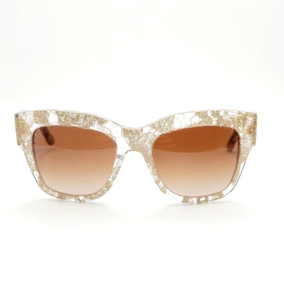 Dolce & Gabbana Accessories - Dolce & Gabbana Women’s Sunglasses DG4231 Gold Lace Clear Frame Designer Luxury